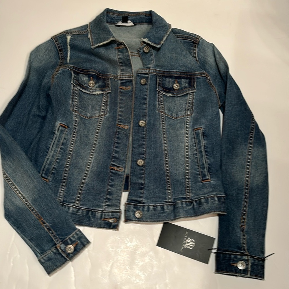NWT ROCK & REPUBLIC Denim, jean jacket, medium, indigo size small women’s - Picture 2 of 10